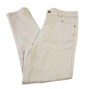 Risen Jeans Size 15 White 32 Inch Waist High Rise Distressed